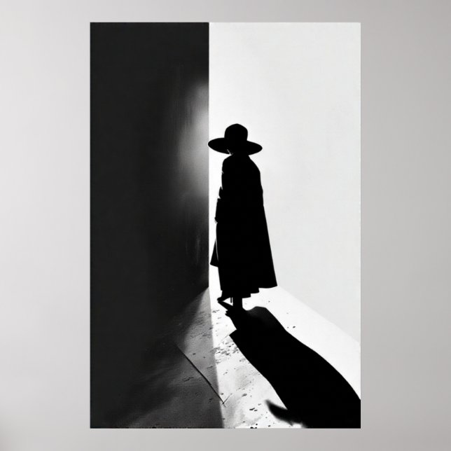 Zwischen Licht und Schatten: Eine Minimalistische  Poster (Vorne)