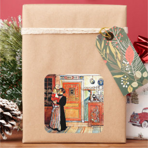 Zwischen Weihnachten und New Aco Quadratischer Aufkleber