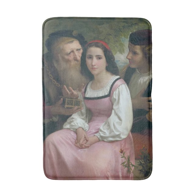 Zwischen Wohlstand und Liebe (von Bouguereau) Badematte (Vorderseite Vertikal)