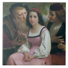 Zwischen Wohlstand und Liebe (von Bouguereau) Fliese