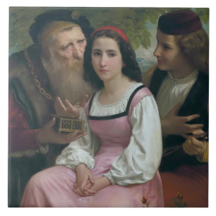 Zwischen Wohlstand und Liebe (von Bouguereau) Fliese