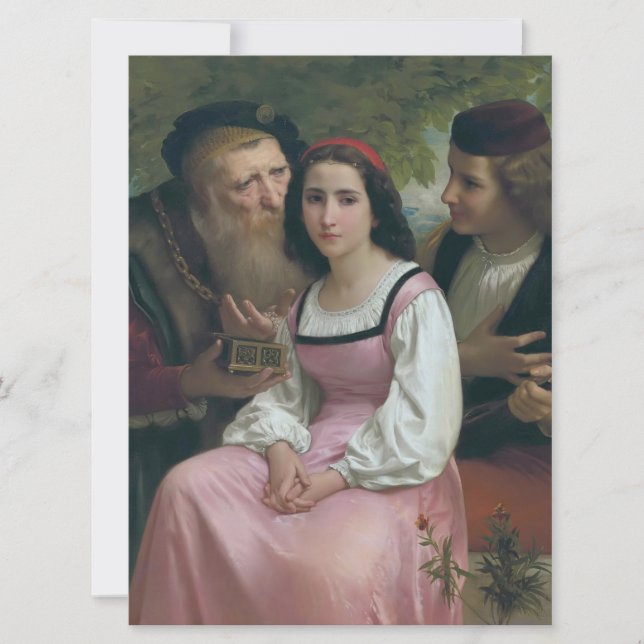 Zwischen Wohlstand und Liebe (von Bouguereau) Karte (Vorderseite)