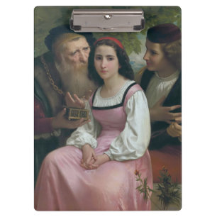 Zwischen Wohlstand und Liebe (von Bouguereau) Klemmbrett