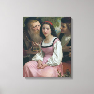 Zwischen Wohlstand und Liebe (von Bouguereau) Leinwanddruck