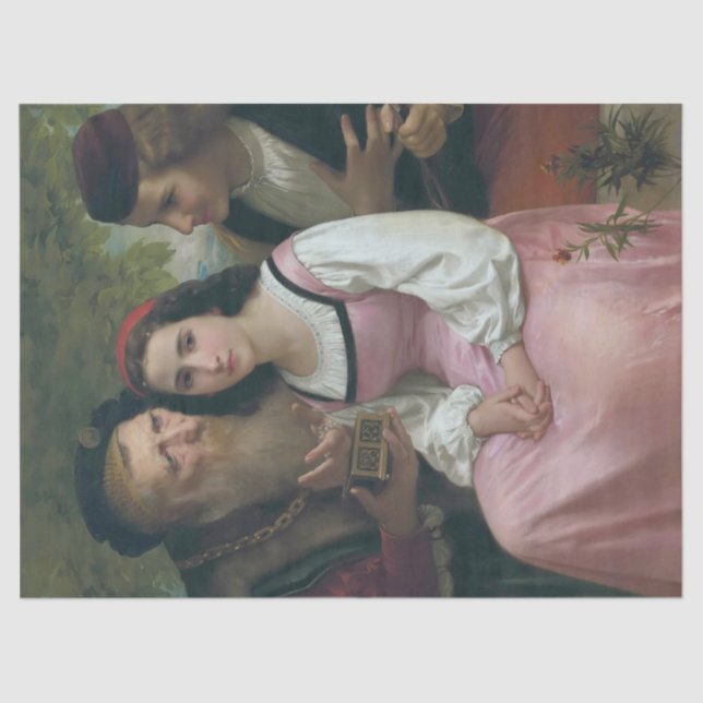 Zwischen Wohlstand und Liebe (von Bouguereau) Seidenpapier (Vorderseite)