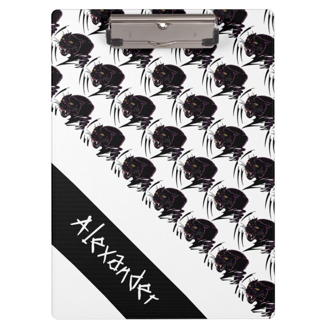 Zwischenablage/grauer schwarzer Panther Klemmbrett (Vorderseite)