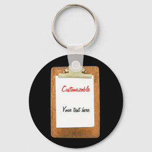 Zwischenablage mit Schlichtem Weißbuch Schlüsselanhänger