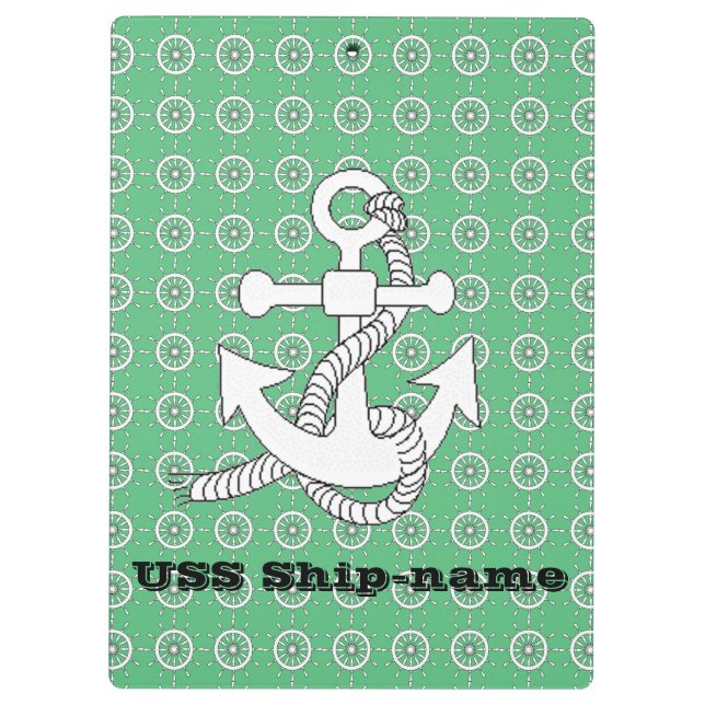 Zwischenablage: Nautisches Thema mit Text Klemmbrett (Rückseite)