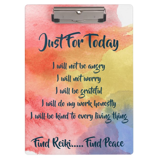 Zwischenablage zu Wasserfarben-Reiki-Grundsätzen Klemmbrett (Vorderseite)