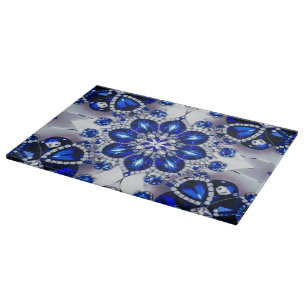 Zwischenplatine mit blauweißem Farbdesign Schneidebrett