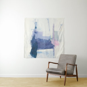 Zwischenspiel   abstrakt im Blau Wandteppich