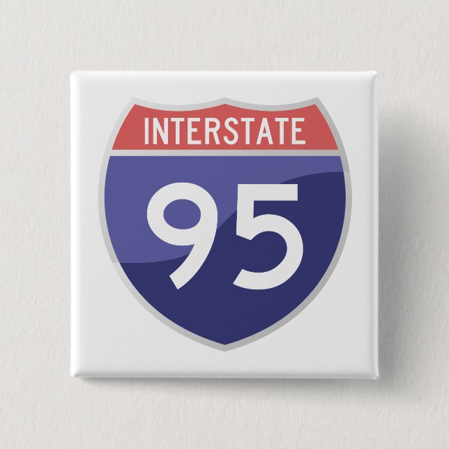 Zwischenstaatliche 95 Reise der Autoreise-(I-95) Button (Vorderseite)
