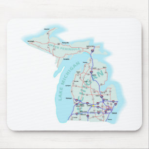 Zwischenstaatliche Karte Mousepad Michigans