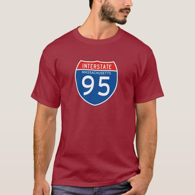 Zwischenstaatliches Zeichen 95 - Massachusetts T-Shirt (Vorderseite)