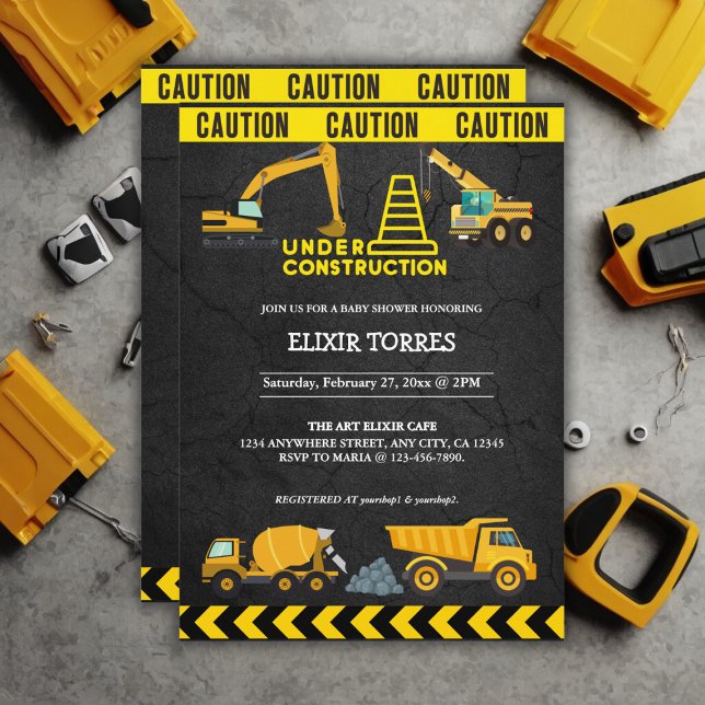 Zwischenwand im Bau Kinderdusche Einladung (Von Creator hochgeladen)