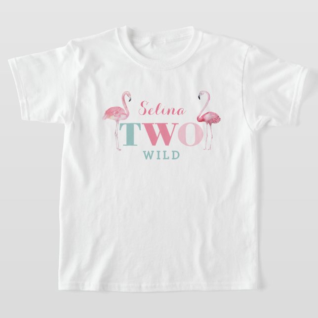 ZWO Wild Flamingo 2. Geburtstag Party T - Shirt (Ablage )