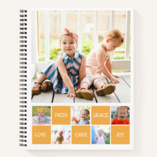 Zwölf Fotos sammeln Inspirierend Wörter Familienta Notizbuch