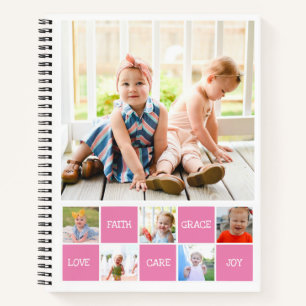Zwölf Fotos sammeln Inspirierend Wörter Familienta Notizbuch