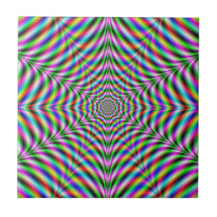 Zwölf gepunktete psychedelische Web-Fliesen Fliese