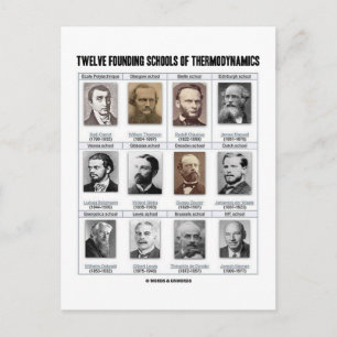 Zwölf Grundschulen der Thermodynamik Postkarte