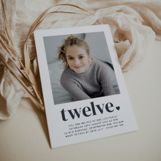 Zwölf Herz - Square Foto Geburtstagsfeier Einladun Einladung