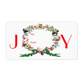 Zwölf Hunde Weihnachtsgeschenke Tag Sticker