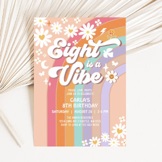 Zwölf ist ein Vibe Rainbow 12. Groovy Birthday Einladung