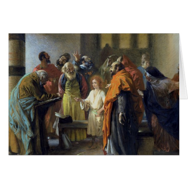 Zwölf-jähriger alter Jesus im Tempel, 1851 (Vorderseite (Horizontal))