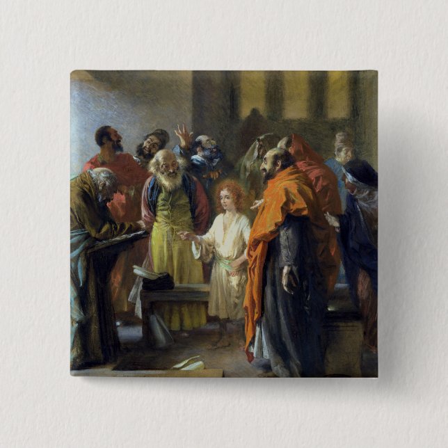 Zwölf-jähriger alter Jesus im Tempel, 1851 Button (Vorderseite)