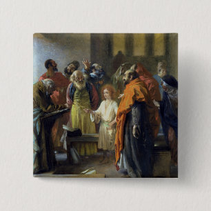 Zwölf-jähriger alter Jesus im Tempel, 1851 Button