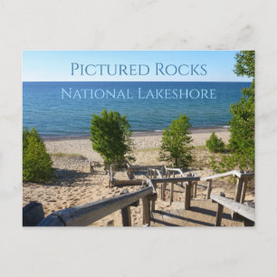 Zwölf Kilometer Strand von Treppen, Pictured Rocks Postkarte