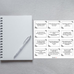 Zwölf kurze Zitate im Rahmen der Rose Zeichnend Aufkleber