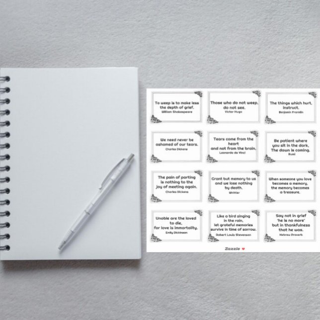 Zwölf kurze Zitate im Rahmen der Rose Zeichnend Aufkleber (Von Creator hochgeladen)