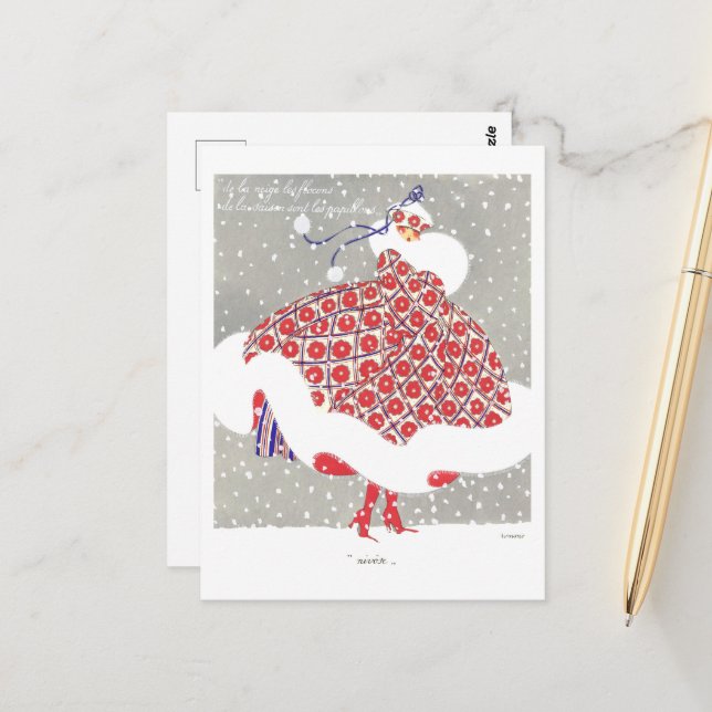 Zwölf Monate des Jahres: Nivose Postkarte (Vorderseite/Rückseite Beispiel)