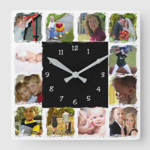 Zwölf persönliche Fotos Wanduhr
