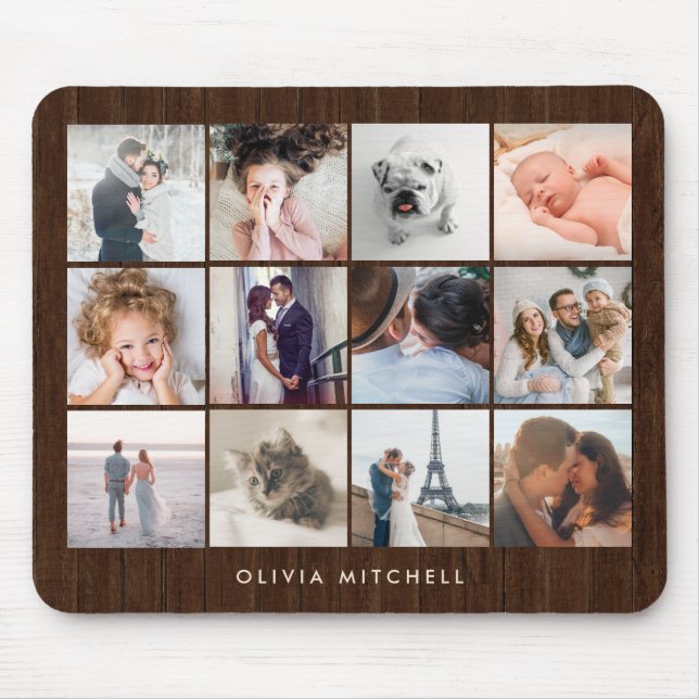 Zwölf rustikaler hölzerner Blick der Mousepad (Vorne)