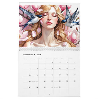 Zwölf Schattierungen von ihr – Wasserfarben-Kalend Kalender