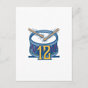 Zwölf Schlagzeuger-Trommeln Feiertagspostkarte