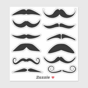 Zwölf schwarze Mustaches Aufkleber