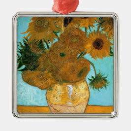 Zwölf Sonnenblumen in einer Vase (Stillleben Maler Ornament Aus Metall