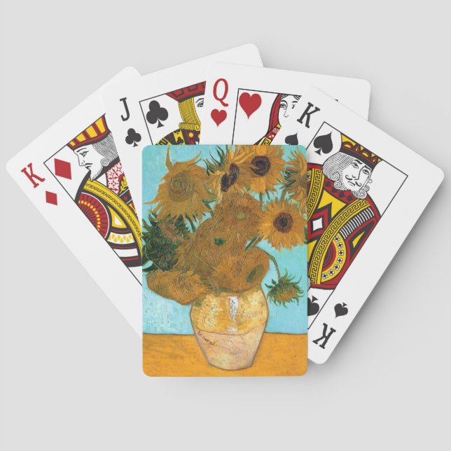 Zwölf Sonnenblumen in einer Vase (Stillleben Maler Spielkarten (Rückseite)