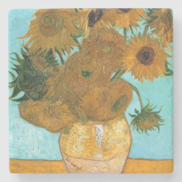 Zwölf Sonnenblumen in einer Vase (Stillleben Maler Steinuntersetzer