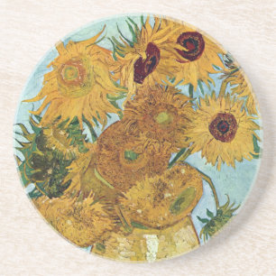 Zwölf Sonnenblumen von Van Gogh Sandstein Untersetzer