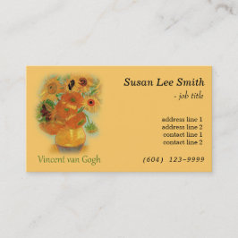 Zwölf Sonnenblumen von Vincent van Gogh. Gelb Visitenkarte