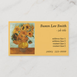 Zwölf Sonnenblumen von Vincent van Gogh. Gelb Visitenkarte