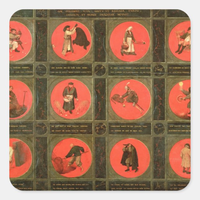 Zwölf Sprichwörter, c. 1558-60 Quadratischer Aufkleber (Vorderseite)