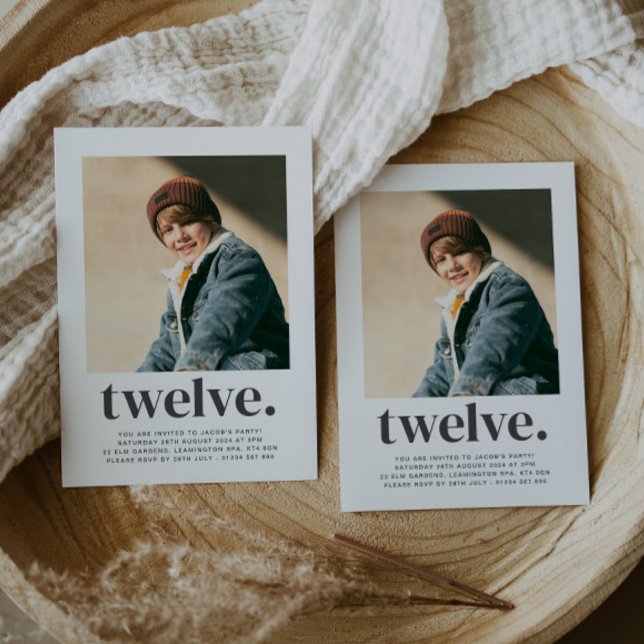 Zwölf Square Foto Erster Geburtstag Einladung (Von Creator hochgeladen)