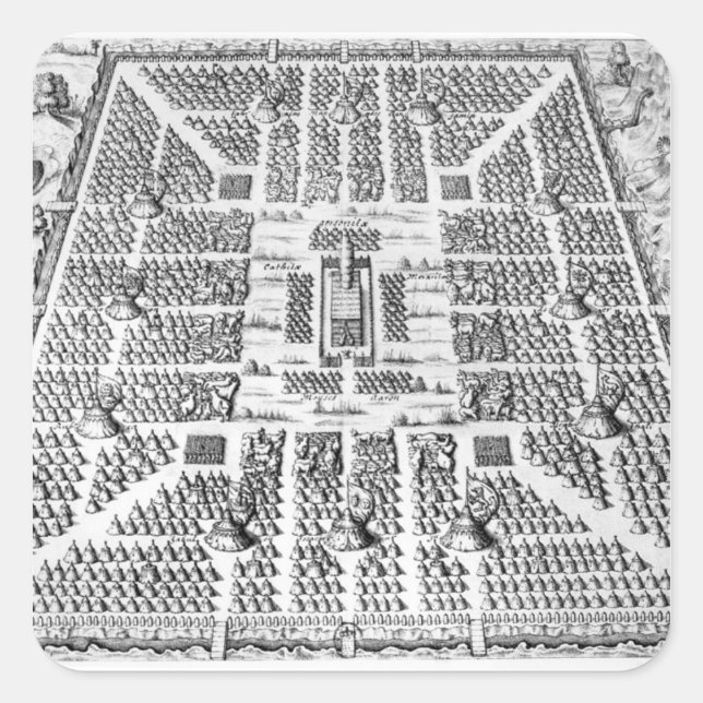 Zwölf Stämme Israels Quadratischer Aufkleber (Vorderseite)