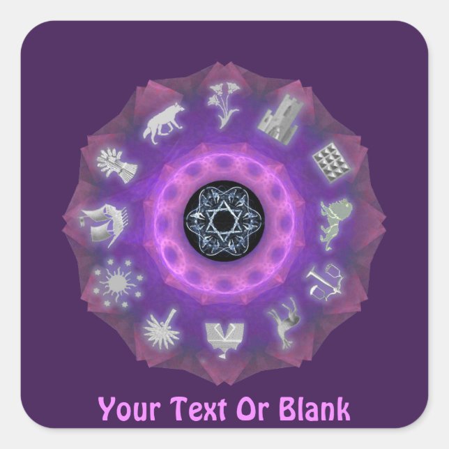 Zwölf Stämme Quadratischer Aufkleber (Vorderseite)