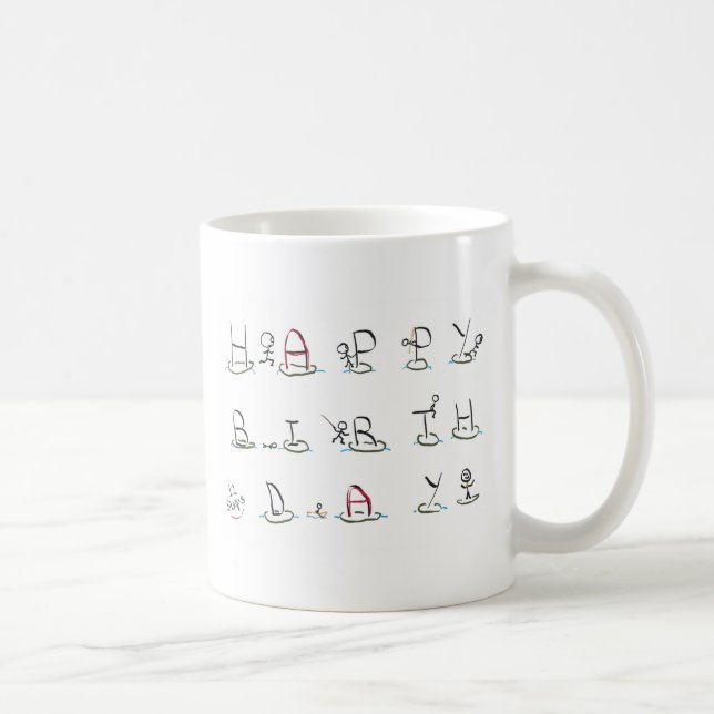 Zwölf Stufen glücklich zum Geburtstag Kaffeetasse (Rechts)